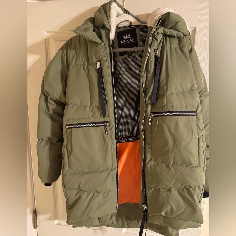 NWOT XS Viral Amazon Down Coat - Olive Green